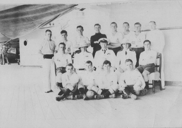 Stanley as part of the HMS Cornwall football team 1928